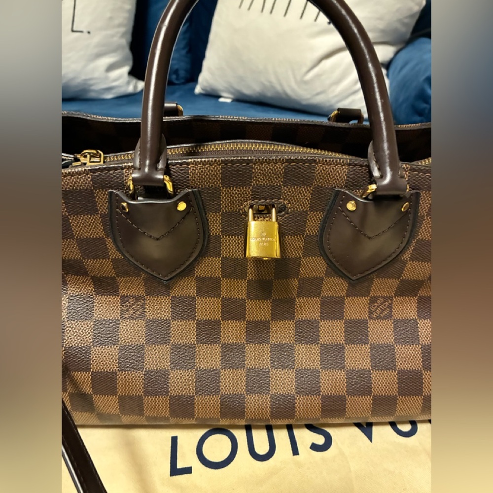 Louis Vuitton Damier Ebene Normandy hand bag with strap and dust bag - Picture 2 of 16